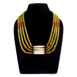 Four Strand Design Necklace With Tribal Beads - Ethnic Inspiration